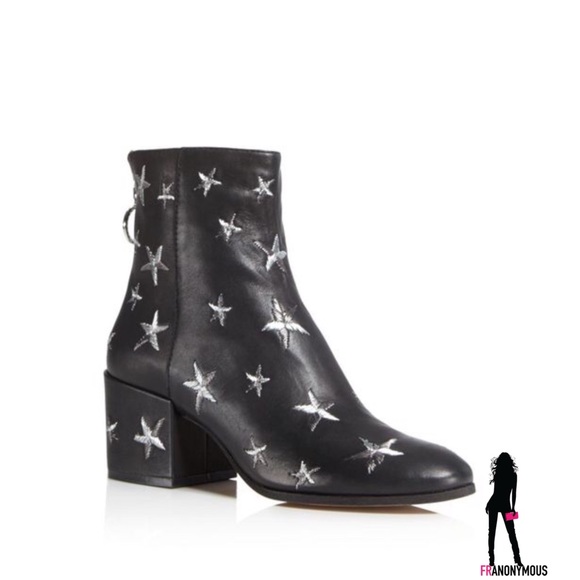 black booties with silver stars